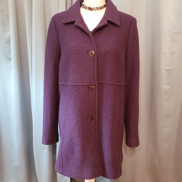 Lands' End Plum Peacoat - Picture 6 of 10